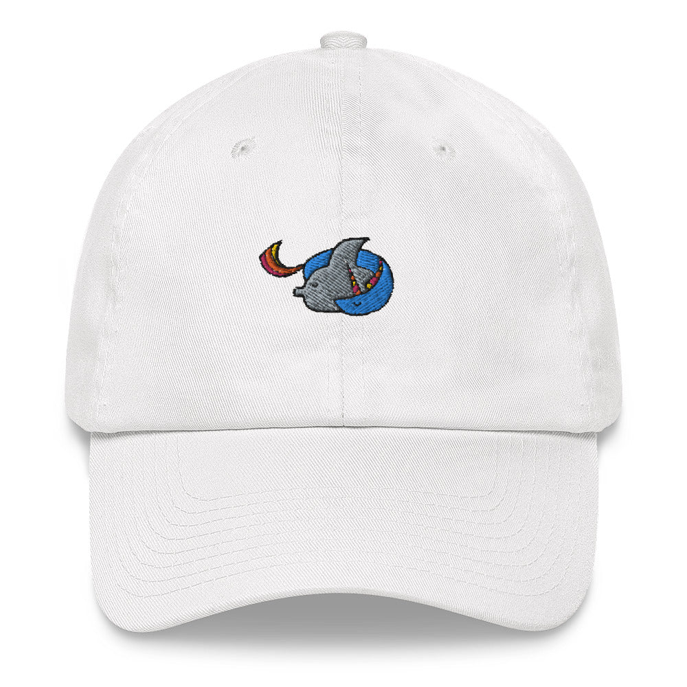 Unicorn cuddles Sharkpig - Dad hat