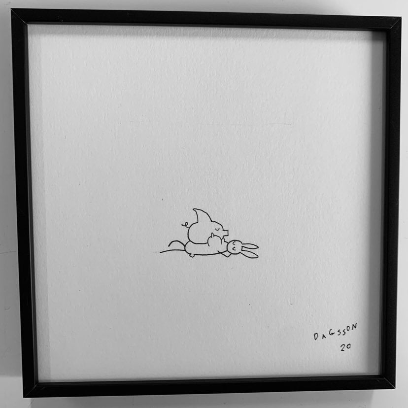 Sharkpig cuddles Booby Bunny