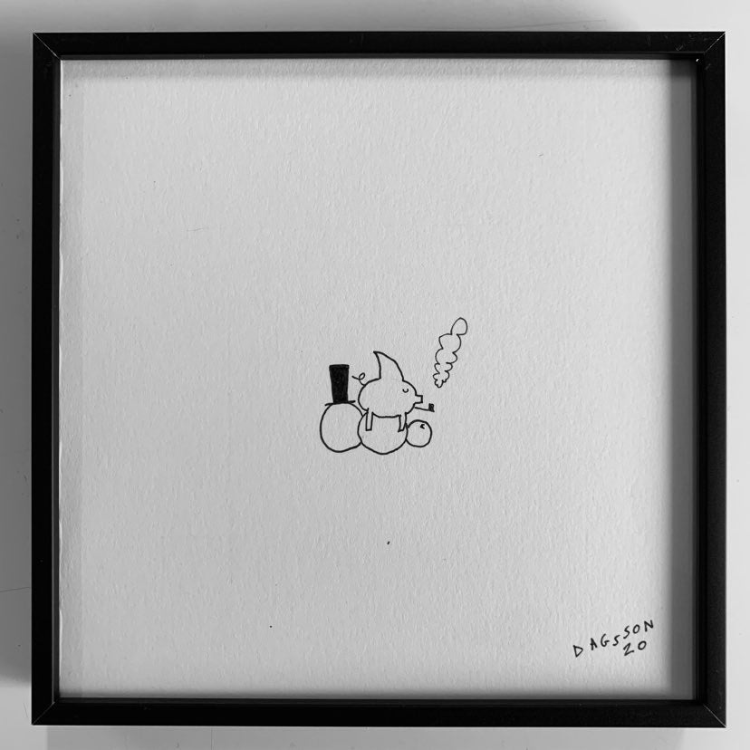 Sharkpig cuddles Yellow Snowman