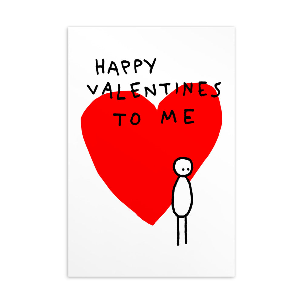 Happy Valentines to Me - postcard